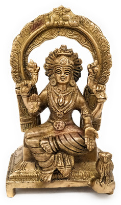 Bhunes Brass Laxmi Idol Brass | Lakshmi Statue | Murti | Goddess Maha Laxmi | Laxmi | Lakshmi Murti |Lakshmi Goddess Statue Decorative Showpiece  -  18 cm(Brass, Gold)