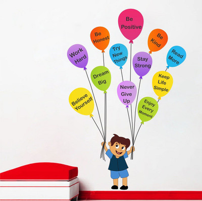 Wallzone 100 cm Motivational Thoughts Removable Sticker(Pack of 1)