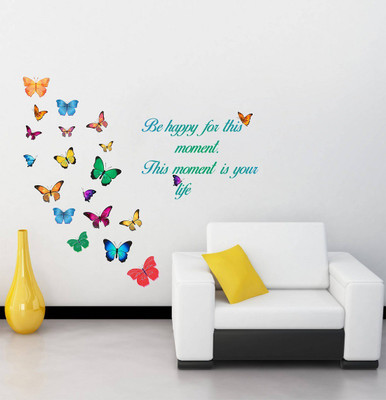 Littlebuds 80 cm Butterfly Removable Sticker(Pack of 1)