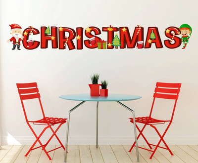 Wallzone 70 cm Christmas Removable Sticker(Pack of 1)