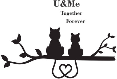 Wallzone 70 cm U & Me Removable Sticker(Pack of 1)