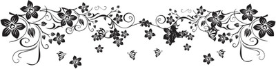 DivineDesigns 33 cm Black Leaf Self Adhesive Sticker(Pack of 1)