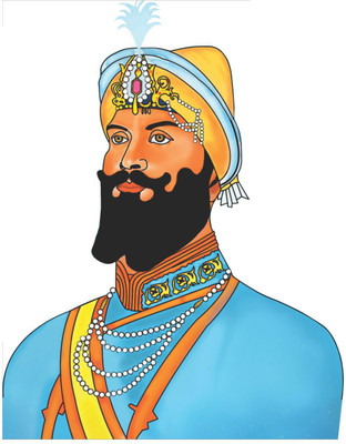 DivineDesigns 48 cm Guru Gobind Singh Ji Self Adhesive Sticker(Pack of 1)