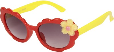 LOF Oval Sunglasses(For Men & Women, Red, Yellow)