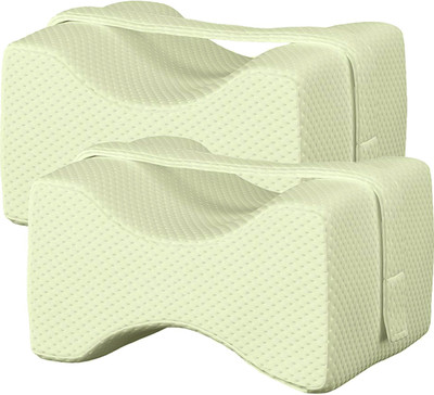 KUBER INDUSTRIES Memory Foam Solid Orthopaedic Pillow Pack of 2(Cream)