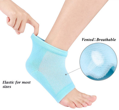 infinity deal (DQ_G4)Silicone Gel Shock Cushion Plantar Heel Support Pad Cup Orthotic Insole Insole(Blue)