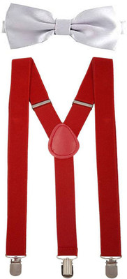 RR Design Y- Back Suspenders for Men(Red, White)