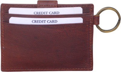 Style 98 Men Brown Genuine Leather Money Clip(4 Card Slots)