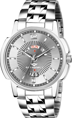 METRONAUT Elegant Grey Dial Day & Date Functioning Stainless Steel Bracelet Premium Watch for Men/Boys Analog Watch  - For Men