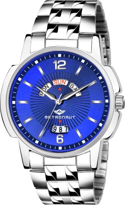 METRONAUT Elegant Blue Dial Day & Date Functioning Stainless Steel Bracelet Premium Watch for Men/Boys Analog Watch  - For Men