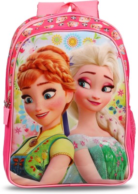 FROZEN Anna & Elsa (Primary 1st-4th Std) School Bag(Pink, 16 inch)