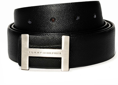 TOMMY HILFIGER Men Casual Black Genuine Leather Reversible Belt
