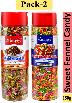 Midiron Mukhwas Pack 2, Shahi Navratan & Mix Sweet colorful Saunf Mukhwas (150 gm each) Mint Mouth Freshener(2 x 150 g)