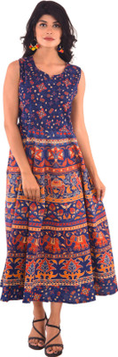 FrionKandy Women Maxi Multicolor Midi/Calf Length Dress