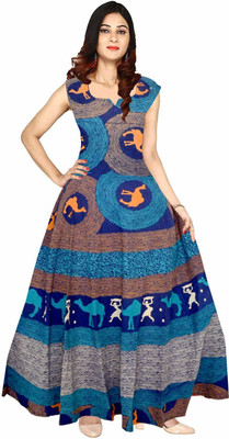 FrionKandy Women Maxi Blue Full Length Dress