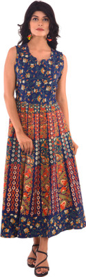 FrionKandy Women Maxi Blue Full Length Dress