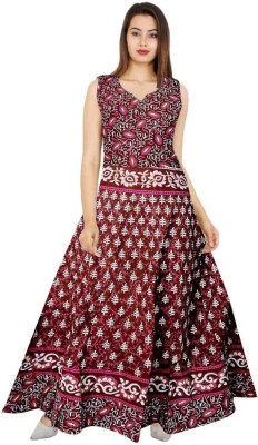 FrionKandy Women Fit and Flare Maroon Dress