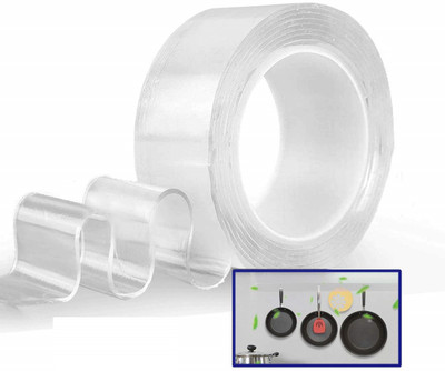 CHESHTA Double sided Medium Magic Tape (Manual)(Set of 1, Transparent)