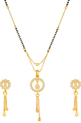 AADITA Alloy Gold-plated Gold, Black Jewellery Set(Pack of 1)