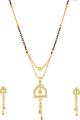 AADITA Alloy Gold-plated Gold, Black Jewellery Set(Pack of 1)
