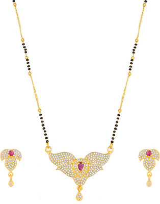 AADITA Alloy Gold-plated Gold, Black Jewellery Set(Pack of 1)