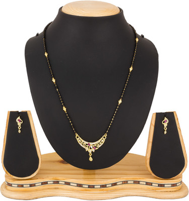 Vermont Alloy Gold-plated Black, Gold Jewellery Set(Pack of 1)