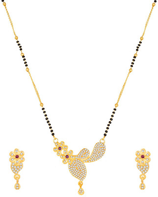 AADITA Alloy Gold-plated Gold, Black Jewellery Set(Pack of 1)