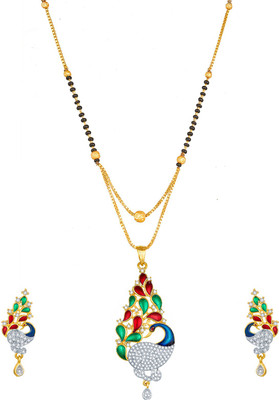 AADITA Alloy Gold-plated Multicolor Jewellery Set(Pack of 1)
