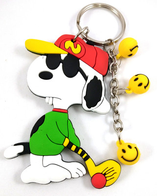 Isk Attractive Look Dollar Dog Multi Color from Both Sides Same Key Chain Key Chain