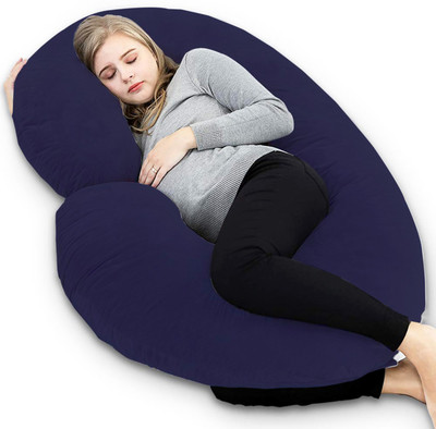 KUBER INDUSTRIES Microfibre Nature Pregnancy Pillow Pack of 1(Navy Blue)