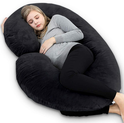 KUBER INDUSTRIES Microfibre Nature Pregnancy Pillow Pack of 1(Black)