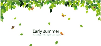 DivineDesigns 38 cm Summer Tree Self Adhesive Sticker(Pack of 1)