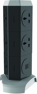 Anchor By Panasonic Vertical Revolving Universal Extension Board with 2 USB Charging Port 5  Socket Extension Boards(Grey, 1.6 m)