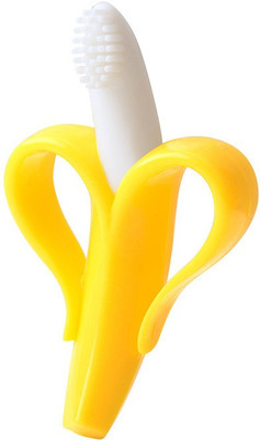 Enjoy Life Baby Banana Training Toothbrush & Teether BPA Free Safe and Flexible for Infants Baby Boys & Girls Teether(Yellow)