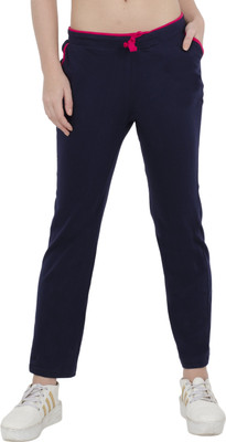 Indistar Solid Women Blue Track Pants