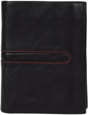 Leatherman Fashion Women Black, Red Genuine Leather Wallet(14 Card Slots)