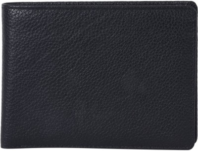 Leatherman Fashion Men Black Genuine Leather Wallet(5 Card Slots)