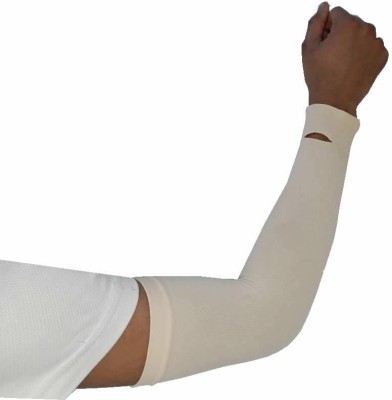 HERBAL AID Silk Arm Sleeve For Men & Women(Free, White)