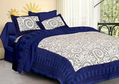 Muskan Creation Cotton Double Flat 180 TC Abstract Bedsheet(Pack of 1, Multicolor)