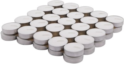 DAZZLE GLOBAL TEALIGHT CANDLES - PACK OF 50 PC Candle(Silver, Pack of 50)