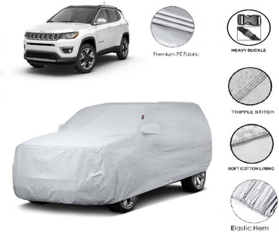 GIFFEN Car Cover For Jeep Compass (With Mirror Pockets)(Silver, For 2005 Models)
