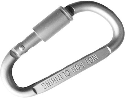 P s retail D Shaped Locking Carbine Snap Hook for Luggage Accessory- (4 pcs/Set) Locking Carabiner(Grey)