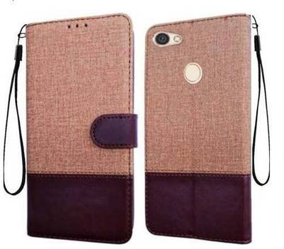 RidivishN Flip Cover for Mi Redmi Y1  (Brown)