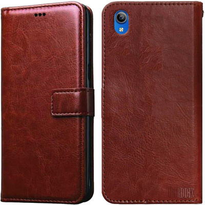 Unirock Flip Cover for Vivo Y91i(Brown, Dual Protection, Pack of: 1)
