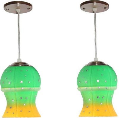 VAGalleryKing Double Glass Hanging Light Flush Mount Ceiling Light Pendants Ceiling Lamp(Green)