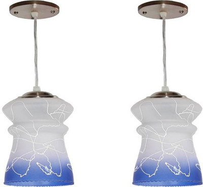 VAGalleryKing Double Glass Hanging Light Flush Mount Ceiling Light Pendant Lamp Ceiling Lamp(Blue)