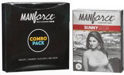 MANFORCE Combo Pack 20s + Sunny Leone Sunny Edition 3s (20+3=23 Condoms) Super Value PassionRaja Pack Condom