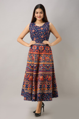 FrionKandy Women Maxi Blue Full Length Dress