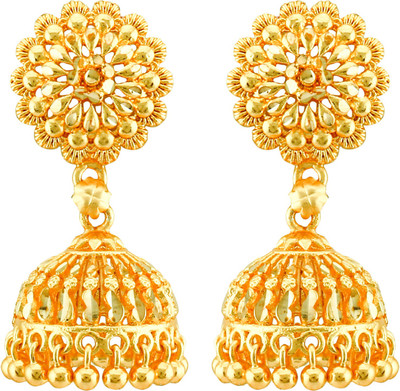 MEENAZ Traditional jhumka Jhumkas 1 gram gold wedding bridal Stylish fancy party wear Screw back Ethnic South indian Temple jewellery Ear rings for girls women Golden Ruby Copper, Brass Drops & Danglers, Earring Set, Jhumki Earring