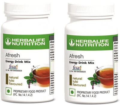 HERBALIFE Afresh Energy Drink Flavor (50g) - Pack of 2 Energy Drink(2x50 g, Tulsi Flavored)